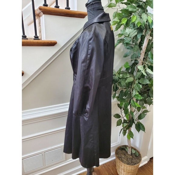 Fabulosity Women Solid Black Polyester Long Sleeve Buttons Front Long Jacket XL - Picture 5 of 12